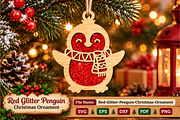 Penguin Christmas Ornament Laser Cut, an Object Graphic by DreamCafeArt (Thumbnail 1 of 3)