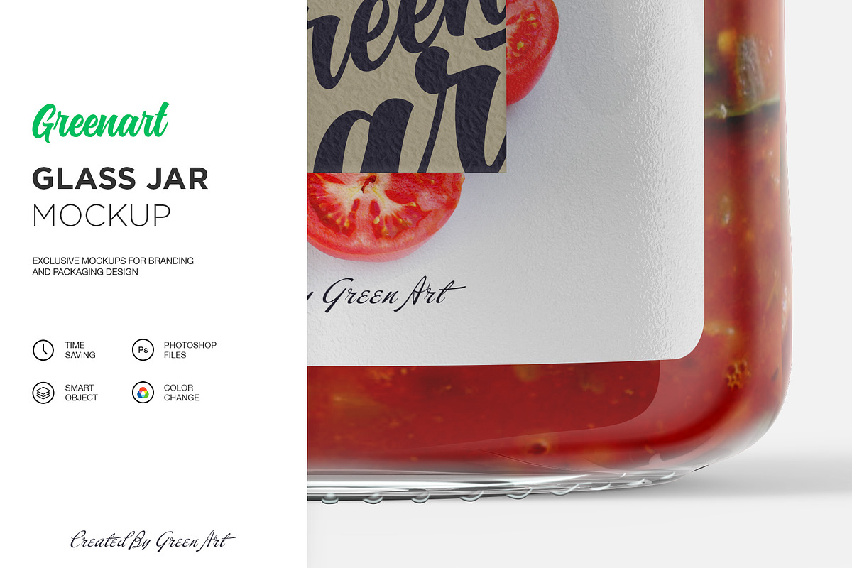 Clear Glass Jar Mockup, a Packaging Mockup by Green Art (Photo 8 of 8)