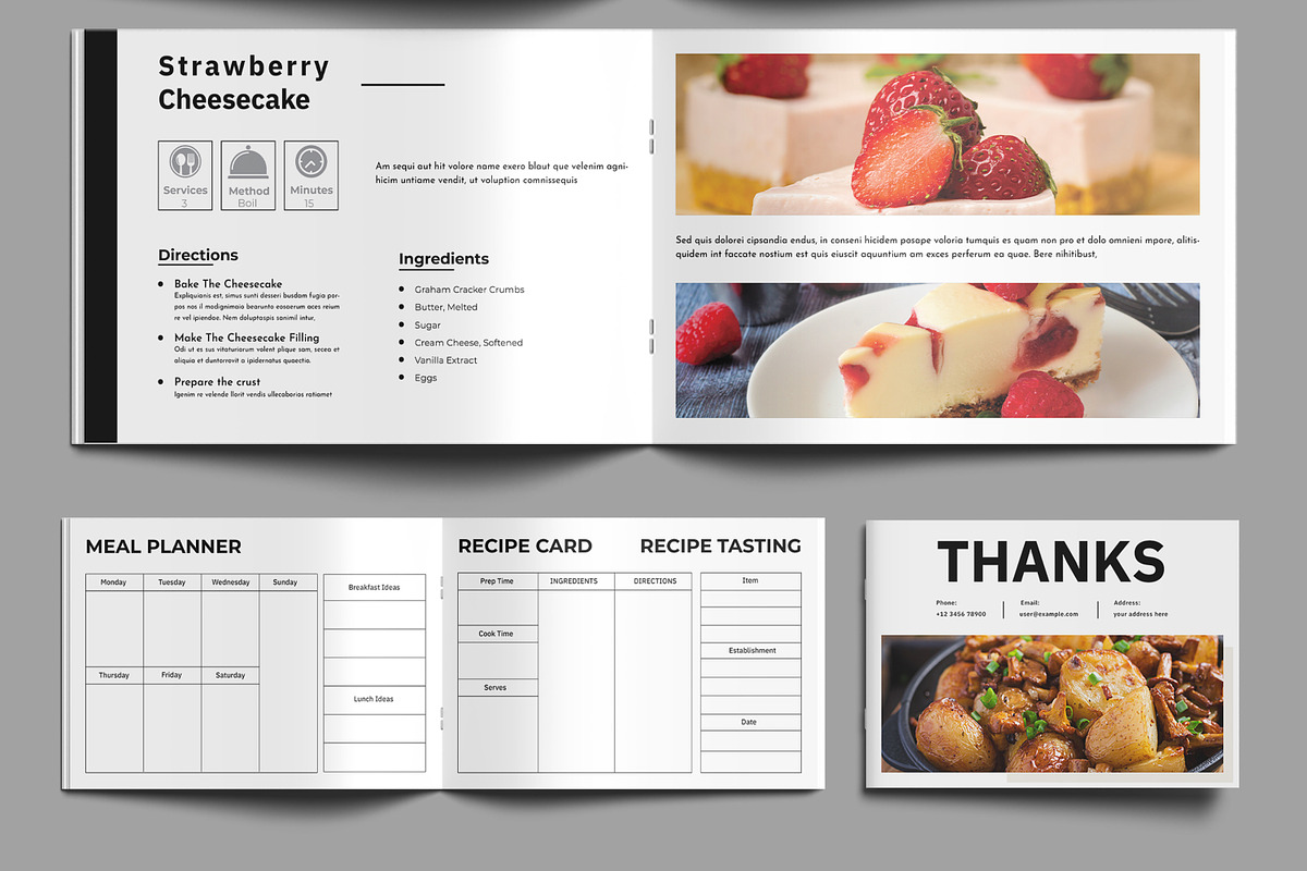 Recipe Book Landscape Template, a Brochure Template by MightyDesign (Photo 5 of 8)