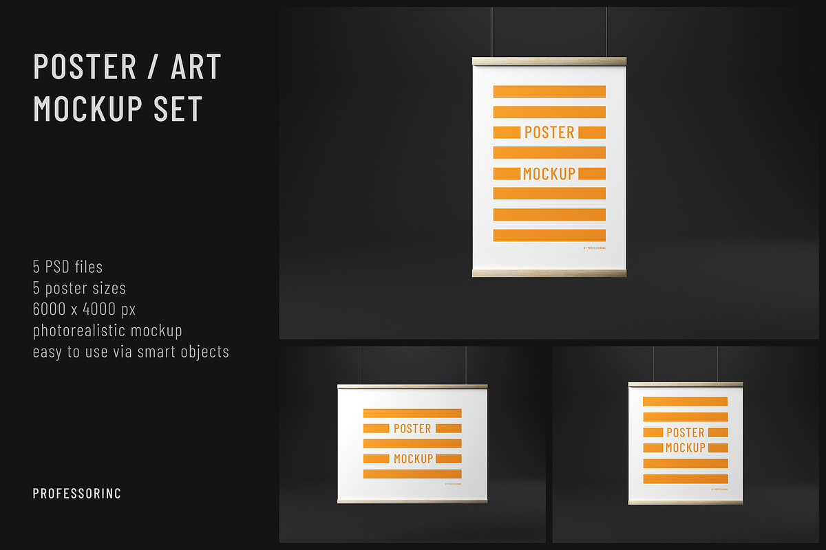 Poster / Art Mockup Set, a Print Template by professorinc (Photo 1 of 6)