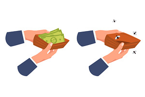 Rich and poor businessman. Hands, a Finance Illustration by Vectorbuum