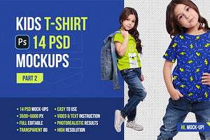 Kids Girl T-Shirt PSD Mockups Vol1.2