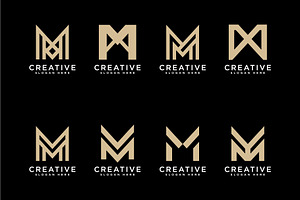 Set Of Initials Letter M Logo Design