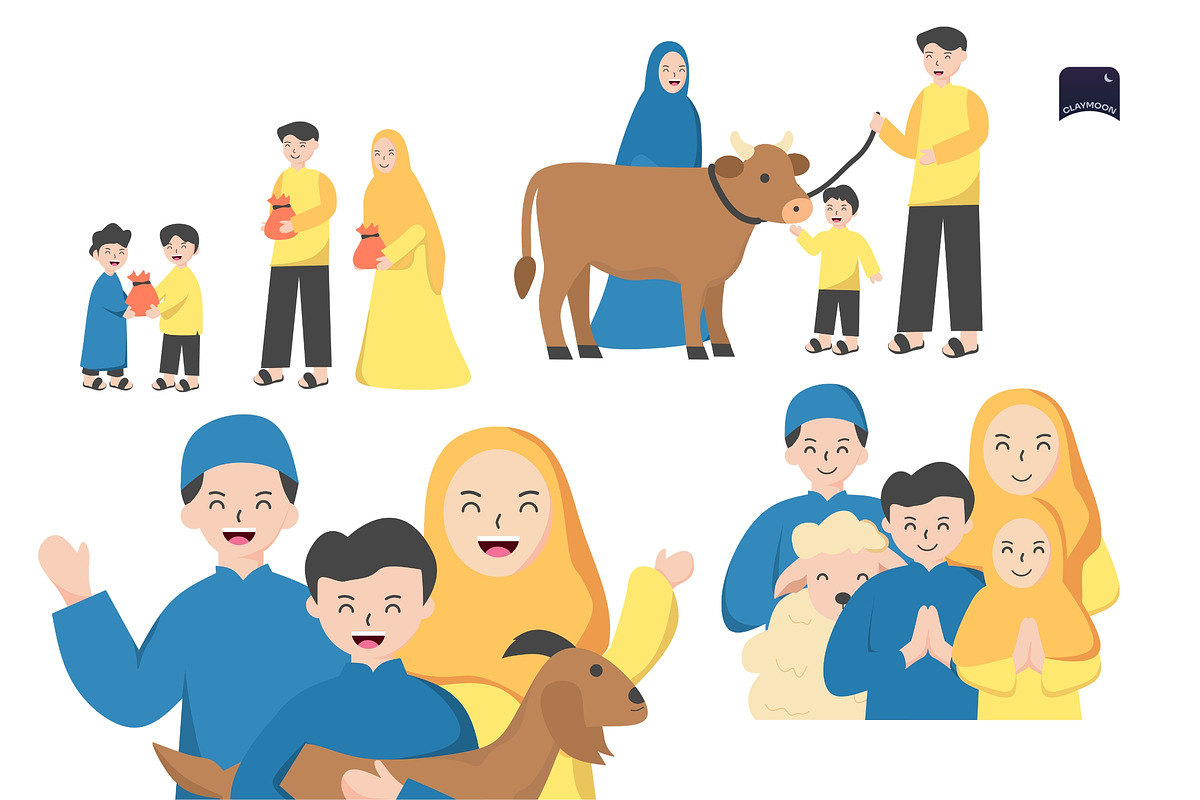 Eid Al-Adha Illustration, a Seasonal Illustration by Claymoon Lab (Photo 2 of 3)