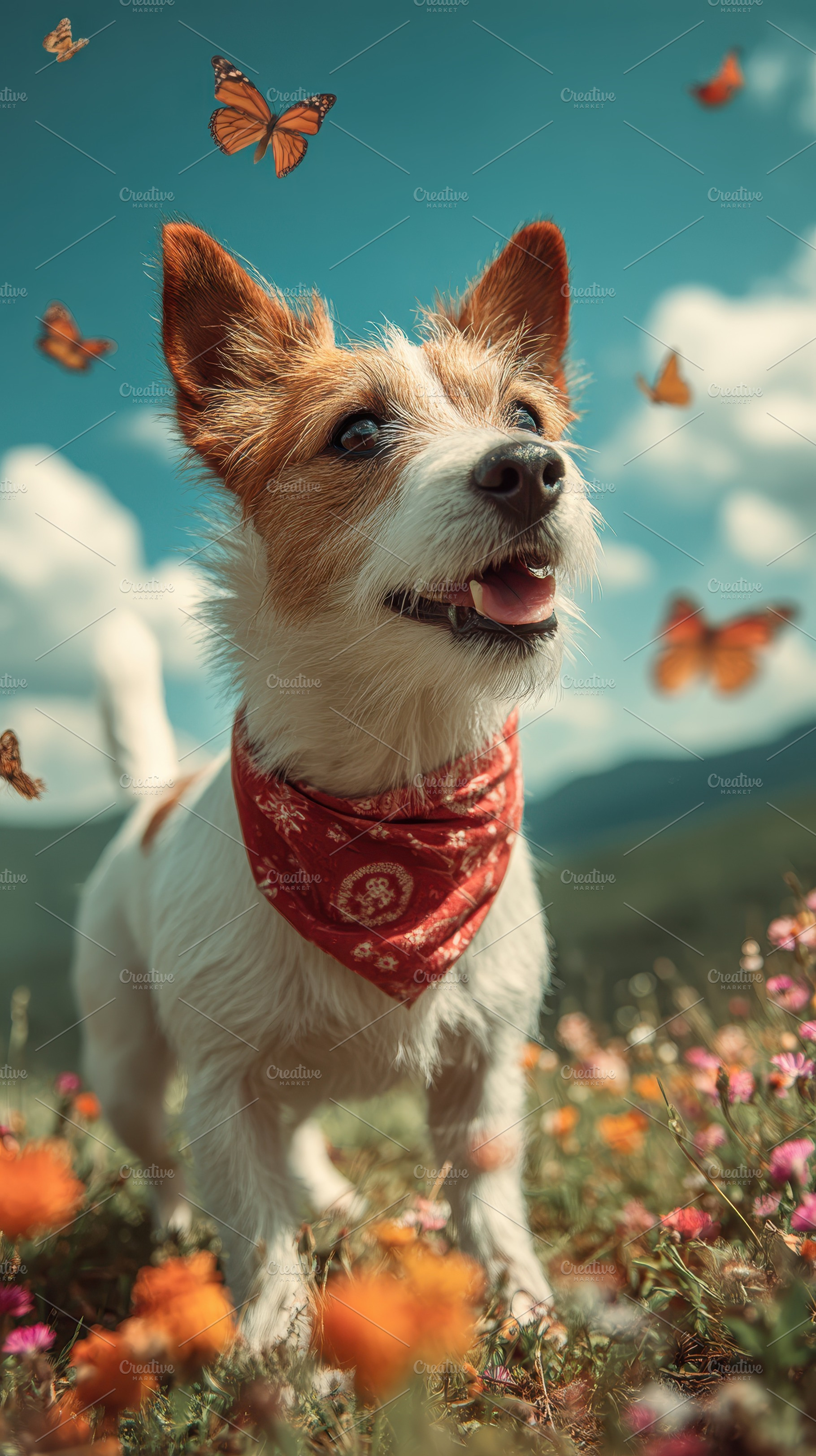 Happy Jack Russell Terrier in a Flow, a Photo by Pixeness Studio