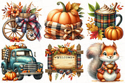 Watercolor Plaid Autumn Clipart, an Illustration by OK Design (Thumbnail 4 of 5)