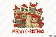 Meowy Christmas Cat Crochet PNG, an Illustration by CraftArtStudio (Thumbnail 1 of 4)