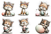 whimsical easter cat clipart, an Illustration by Designworld (Thumbnail 3 of 4)