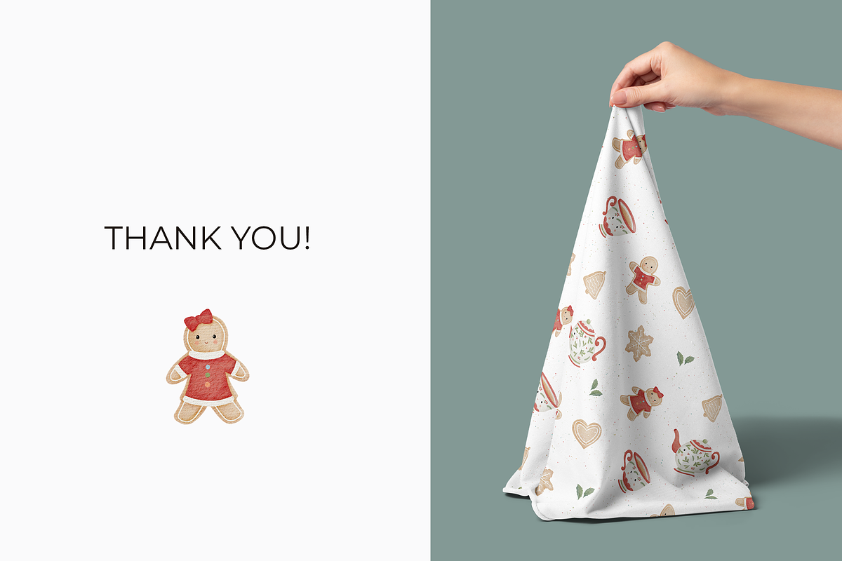 Christmas Tea Time Patterns+Cliparts, a Pattern Graphic by tetiartline (Photo 4 of 4)