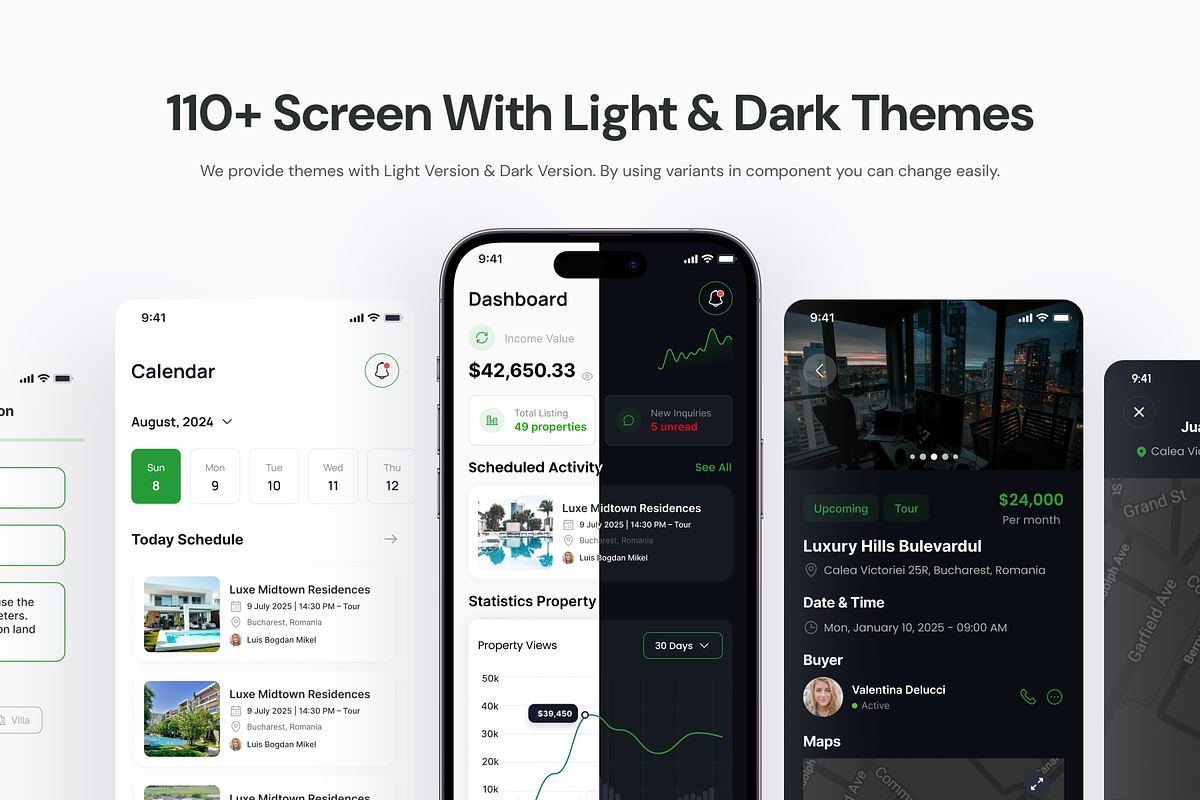 Real Estate Seller Mobile App UI Kit preview 2