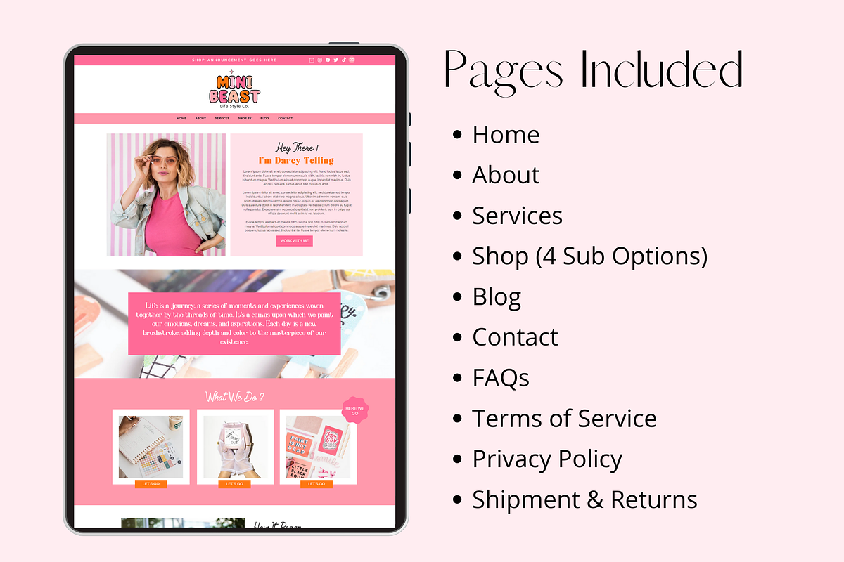Pink Wix Website Template, a Wix Template by AdvertFox (Photo 3 of 9)