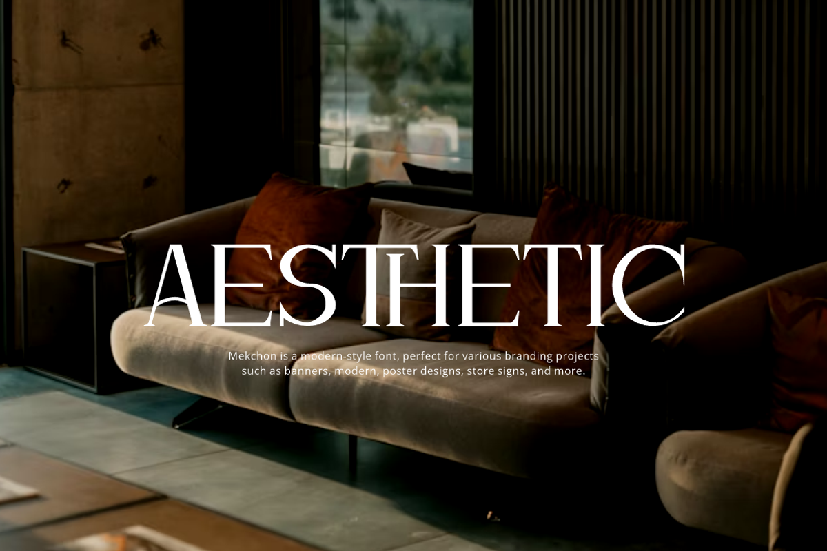 Mekchon - Aesthetic Serif Font, a Serif Font by Iqsiart Studio (Photo 2 of 8)