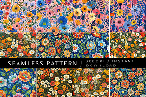 12 Glady's Garden Seamless Patterns