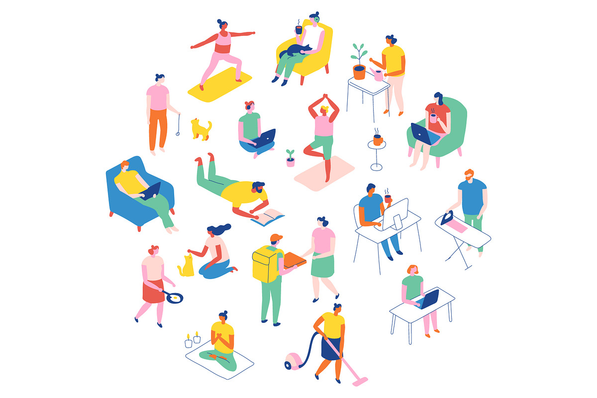 Flat vector people lifestyle bundle, a Person Illustration by Vector_Art (Photo 9 of 27)
