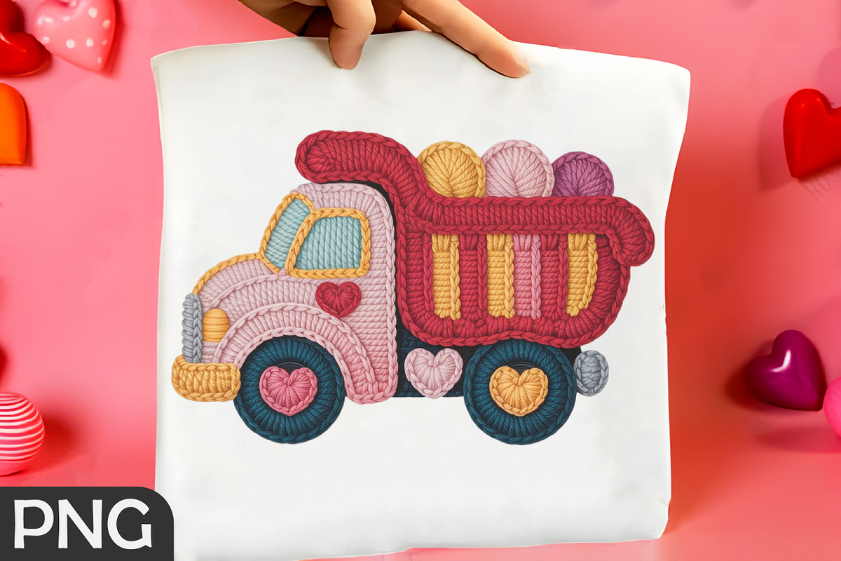 Faux Yarn Kids Valentine Dump Truck, an Illustration by RobertsArt (Photo 3 of 4)