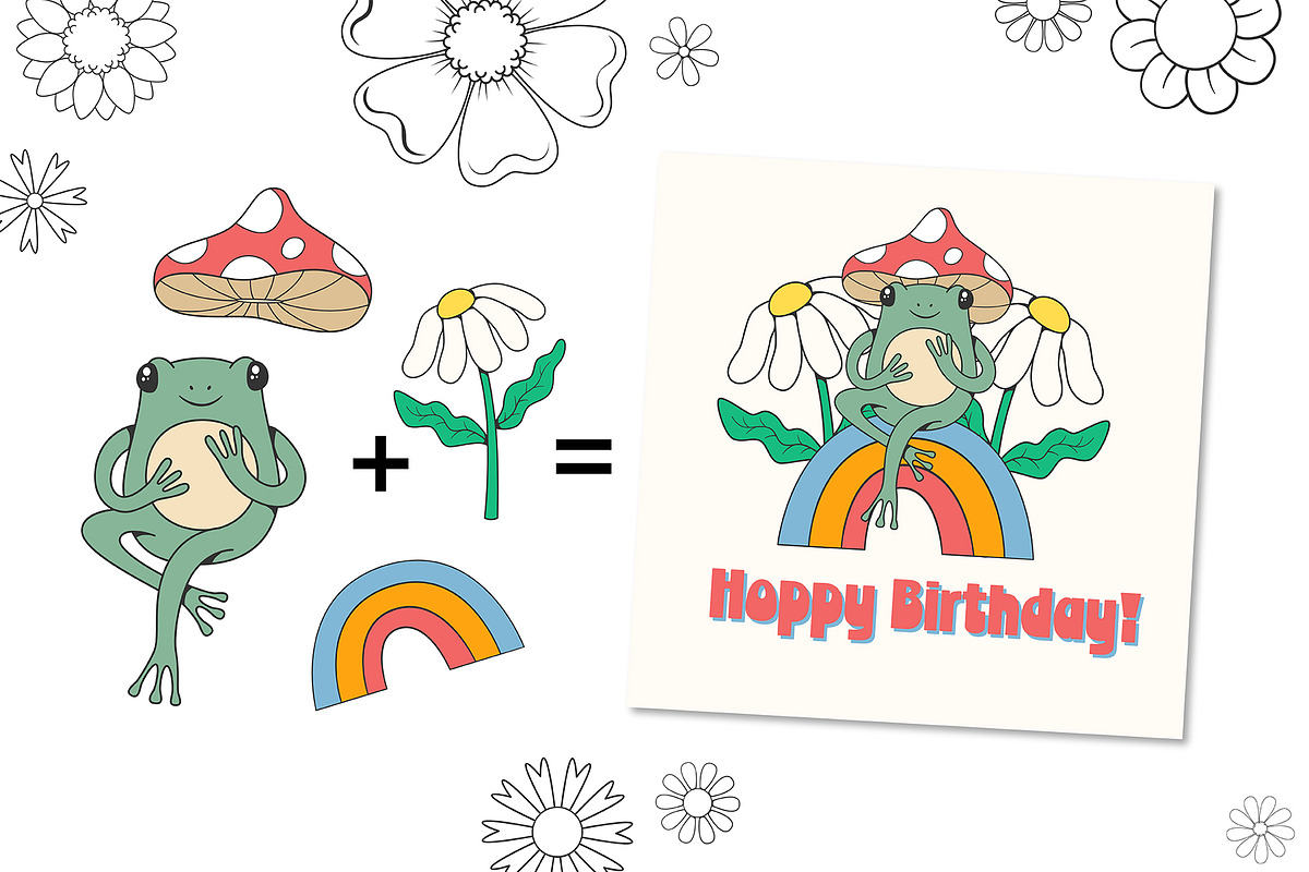Retro Groovy Clipart Bundle, an Illustration by Anastasiya Klempach (Photo 9 of 12)