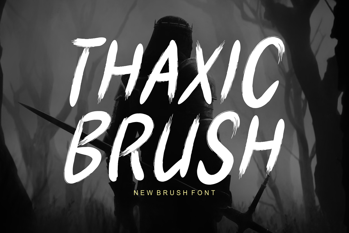 Thaxic Brush Font, a Handwritten Font by albert_kalingga (Photo 1 of 5)