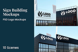 3d Logo Mockup In Building