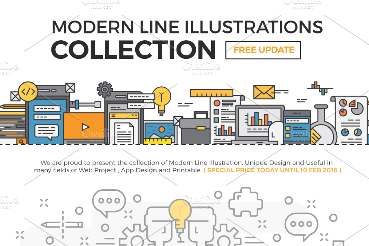 Modern Line Illustrations Collection, a Finance Illustration by Illustrato (Photo 1 of 11)