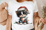 Jolly Christmas Kitten Clipart, a Seasonal Illustration by CreationArt (Thumbnail 6 of 7)