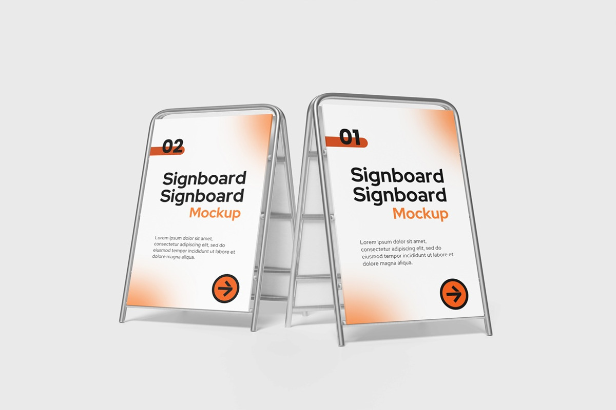 Signboard Mockup, an Advertising Mockup by AndikaGraphic (Photo 5 of 6)