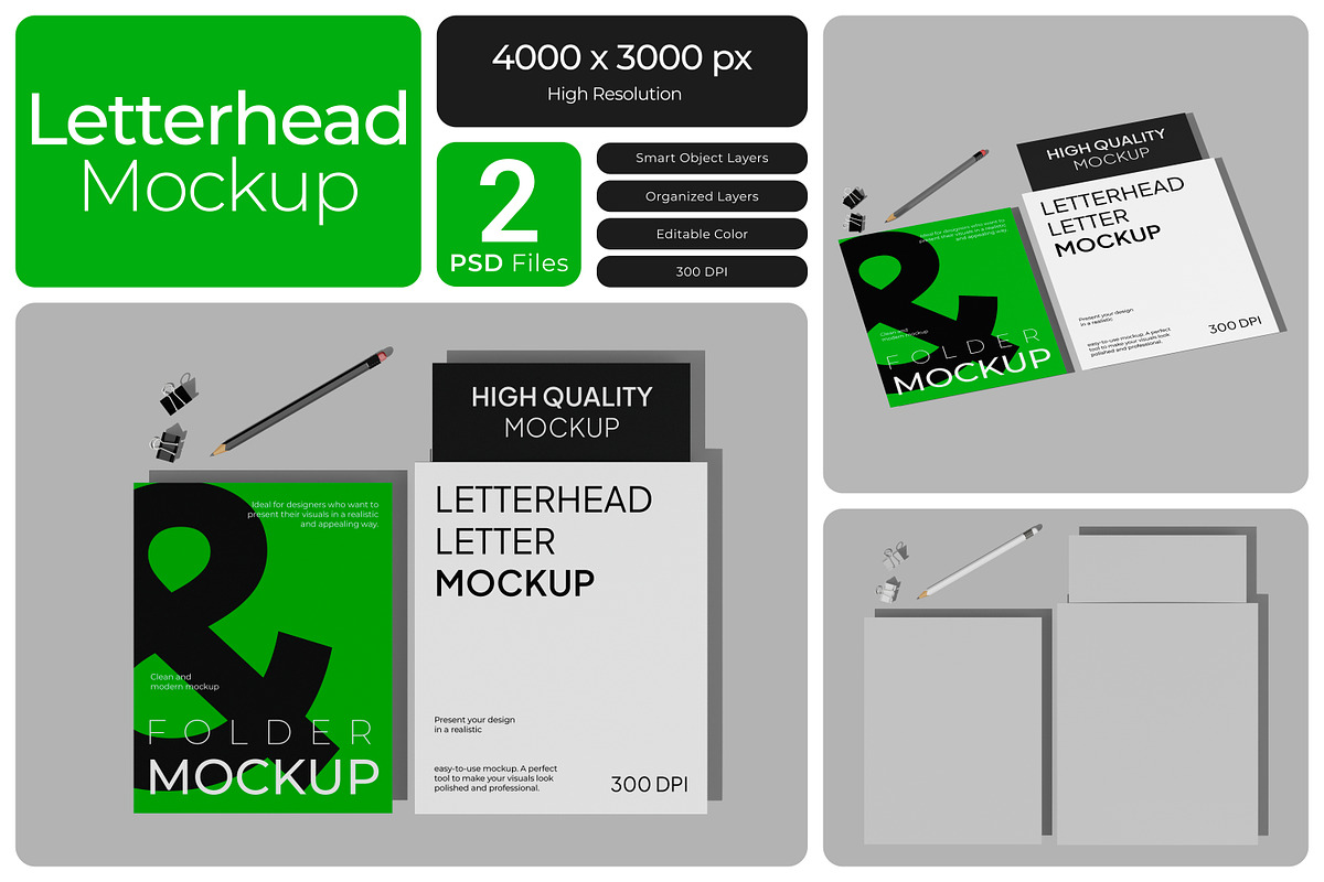 Letterhead Letter with Folder Mockup, a Product Mockup by Bartama Graphic (Photo 1 of 3)