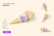 Ice Cream Cone Mockup, a Cups & Container Mockup by DSNA Mockup (Thumbnail 1 of 5)