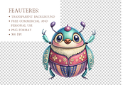 Watercolor Funny Insect Clipart, an Illustration by MockupWizard (Thumbnail 4 of 5)