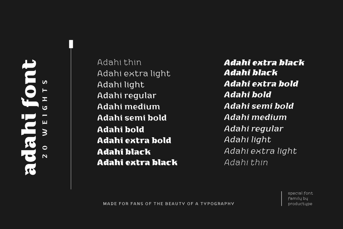 Adahi, a Sans Serif Font by productype1 (Photo 6 of 15)
