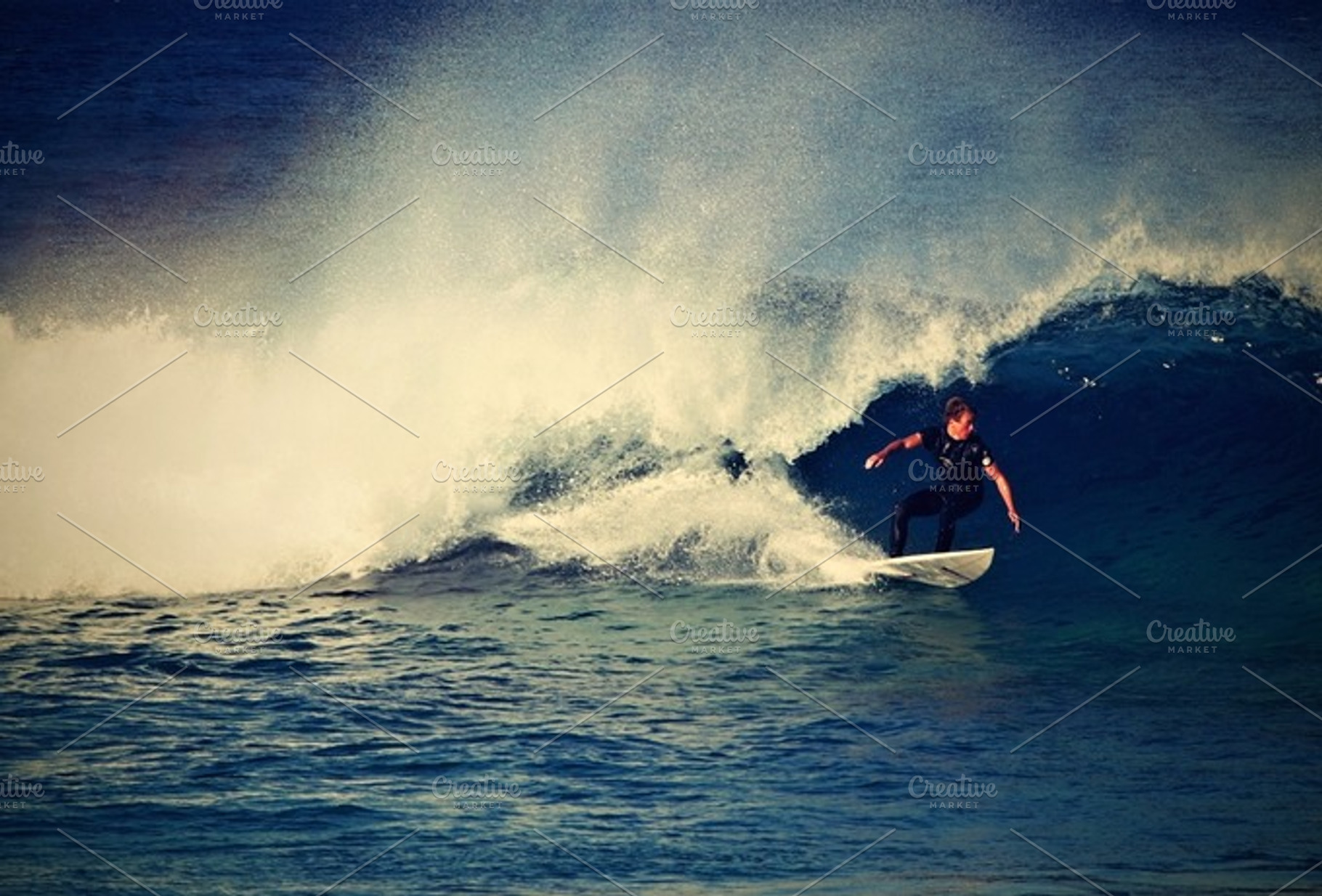 Surfer riding the wave
