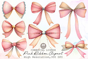 Watercolor Pink Ribbon Clipart, an Illustration by Sublimation Artist (Thumbnail 1 of 6)
