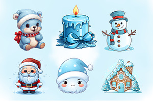 Christmas Clipart - Sky Blue