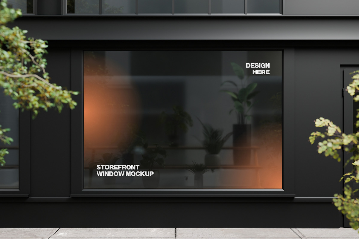 Sticker on Window Mockup, an Advertising Mockup by baim_std
