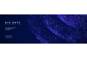 Big Data Flow Abstract Background, a Technology Illustration by Holo Art