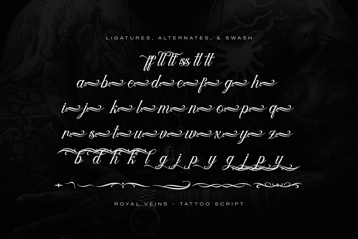 Royal Veins | Tattoo Script, a Blackletter Font by Denustudios (Photo 12 of 12)