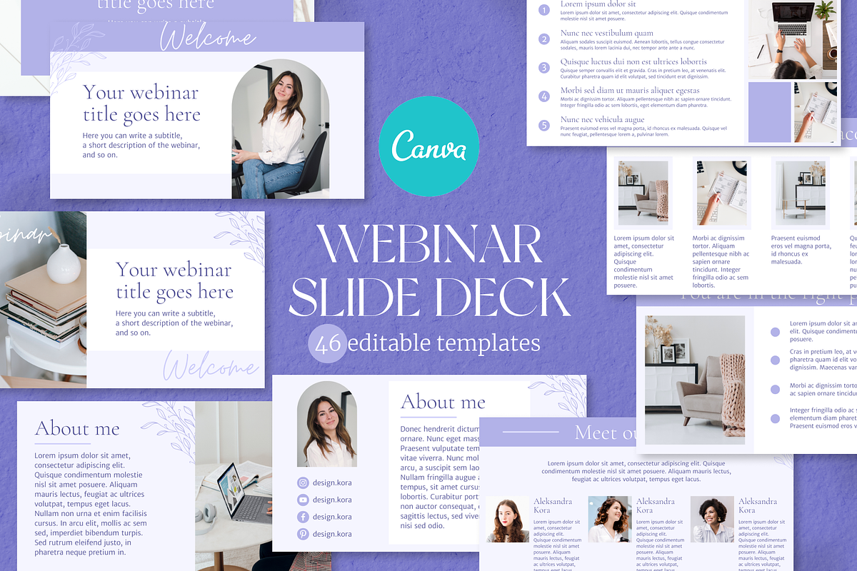 Webinar canva slides, a Presentation Template by DesignKora (Photo 1 of 10)