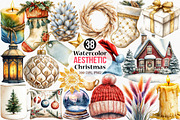 Watercolor Aesthetic Christmas PNG, an Illustration by Canvas Craft (Thumbnail 1 of 7)