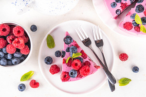 Summer fruit and berry no-baked cheesecake, a Food & Drink Photo by Rimma