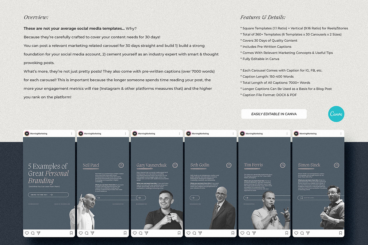 Marketing Expert Instagram Carousels, a Social Media Template by AndrewPixel (Photo 2 of 14)