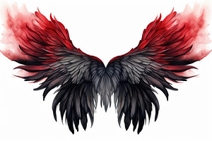 Red and black wings of an eagle isol, a Photo by Iftikhar Alam