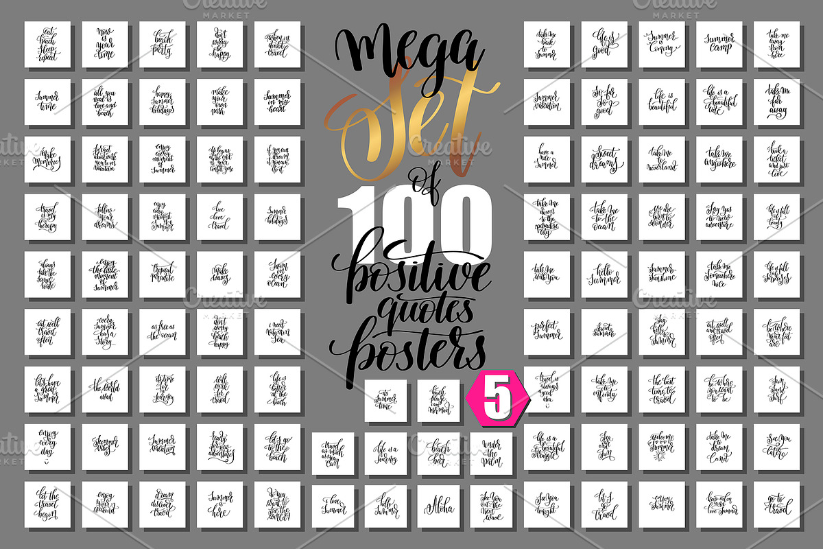 1000+200 POSITIVE QUOTES POSTERS, a Flyer Template by karakotsya (Photo 6 of 14)