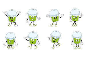 Groovy matcha character. Japanese, a Food Illustration by Valerie Bodnar
