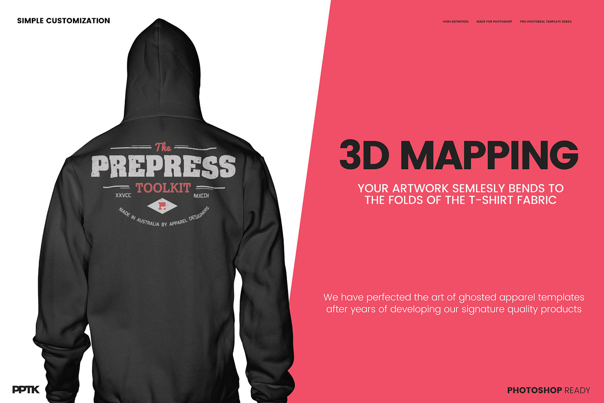 Mens Ghosted Zip Hoodie Templates, a Hoody Mockup by PrePress Toolkit (Photo 6 of 7)