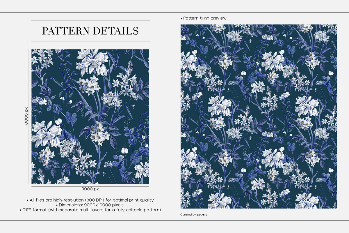 Fleur d’Azur Exquisite Floral Prints, a Pattern Graphic by LEAFure (Photo 3 of 10)