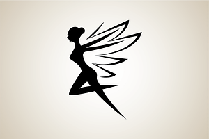 Golden Wing Fairy Logo Template