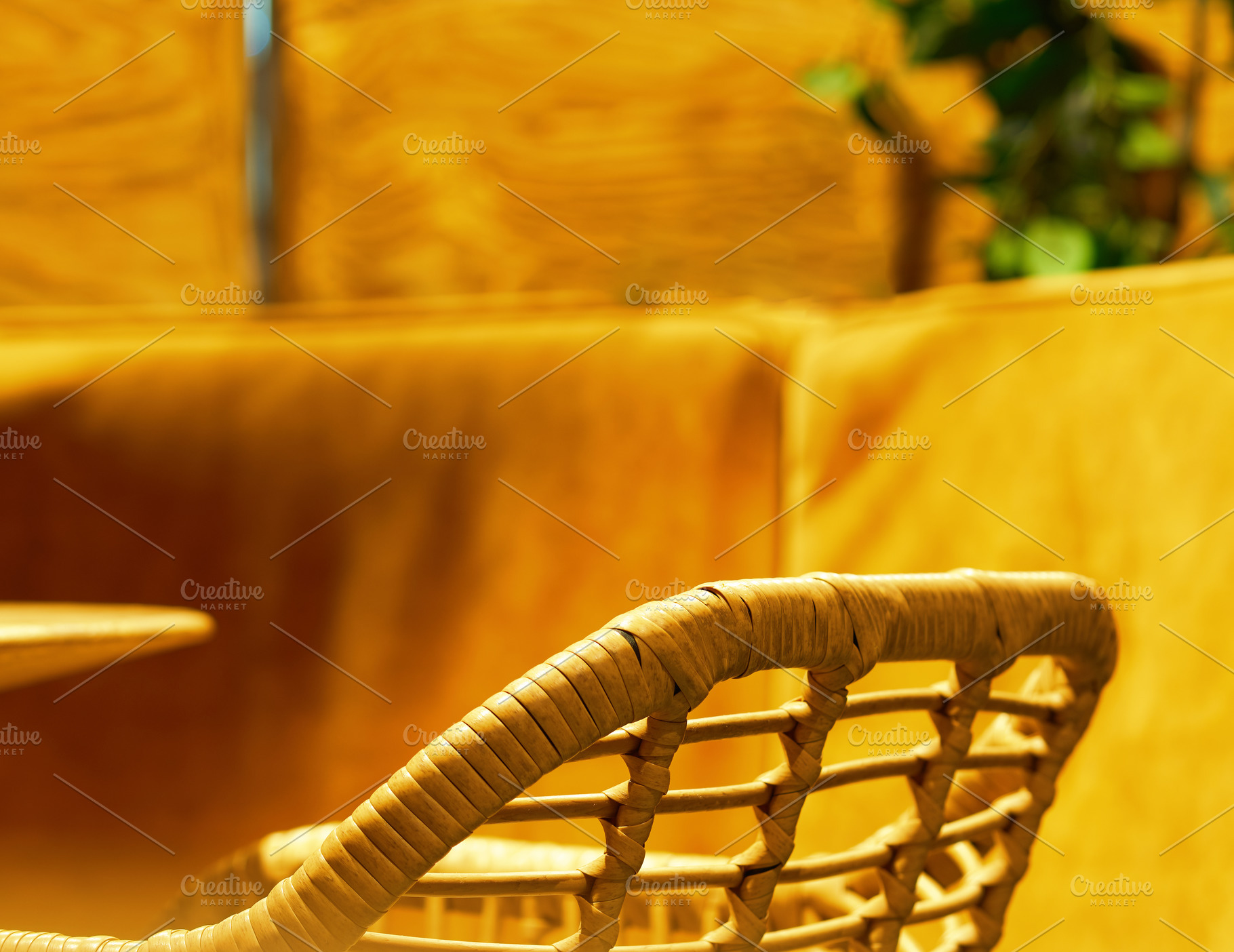 Spliced arm-chair in cafe interior background, a Background Photo by RETROWAVE '88