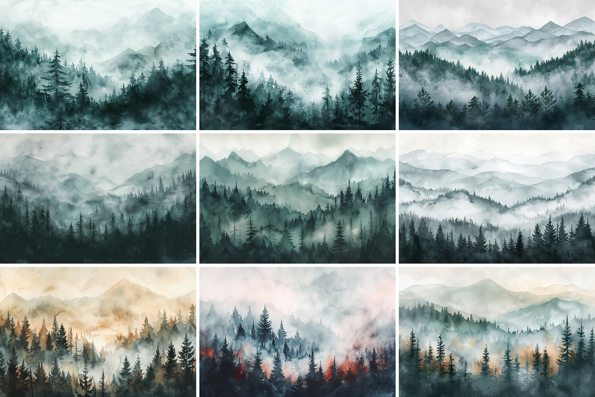 Abstract Mountains Backgrounds, a Background Graphic by Kat Anti (Photo 6 of 10)
