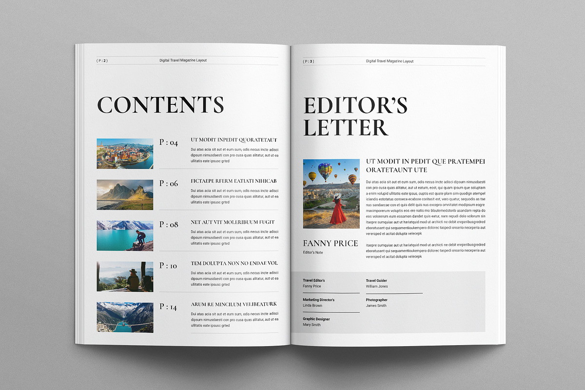 Digital Travel Magazine Layout, a Magazine Template by E-Type (Photo 2 of 7)