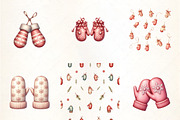 Christmas Mittens Pattern Clipart, an Illustration by CrexoraLab (Thumbnail 3 of 5)