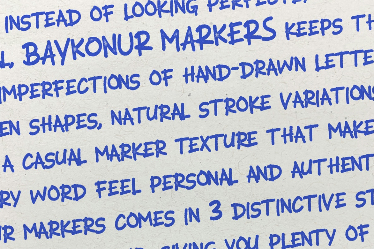 VT Baykonur - Markers Font, a Handwritten Font by ViactionType (Photo 10 of 11)